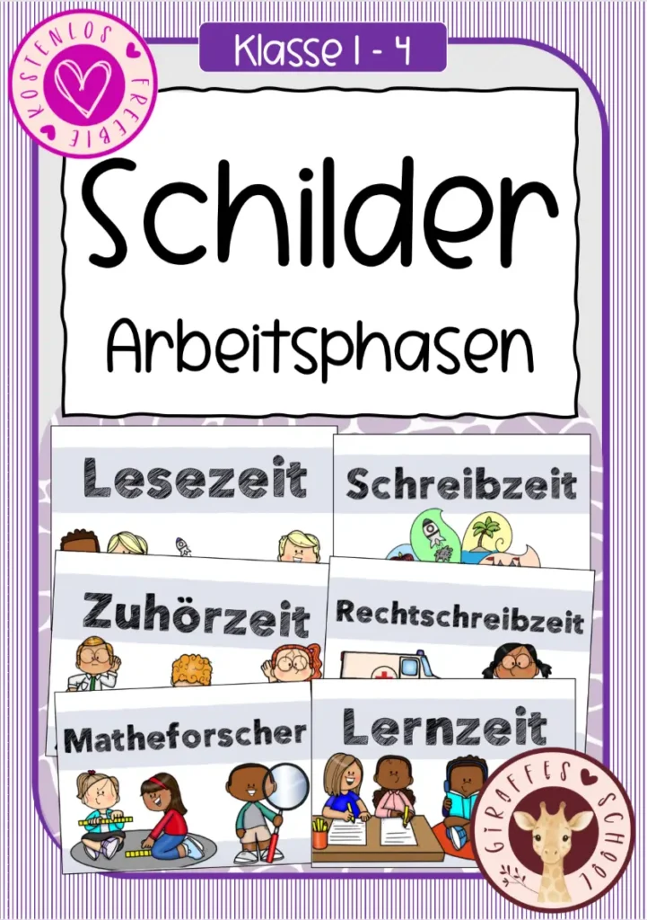Schilder Arbeitsphasen Grundschule