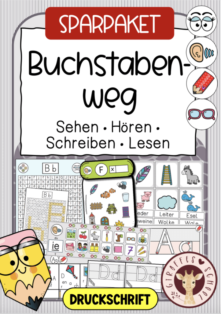 Sparpaket Buchstabenweg Druckschrift mit Materialien zum Sehen, Hören, Schreiben und Lesen