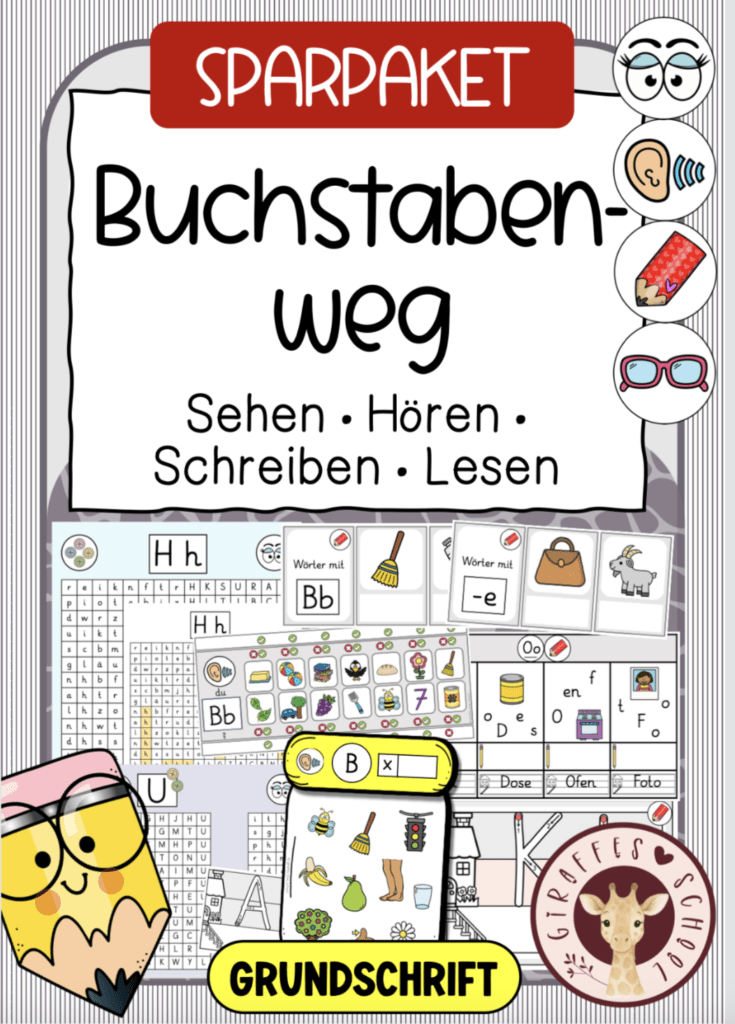 Sparpaket Buchstabenweg Grundschrift mit Materialien zum Sehen, Hören, Schreiben und Lesen
