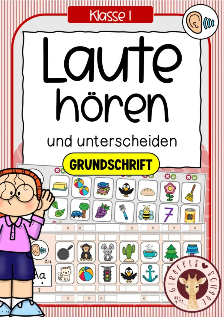 Laute hören und unterscheiden in Grundschrift für Klasse 1 im Buchstabenweg