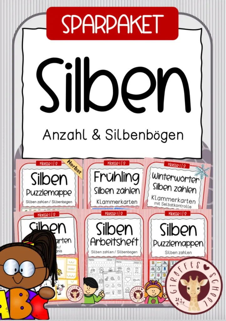 Sparpaket Silben zählen und Silbenbögen Klasse 1 und 2