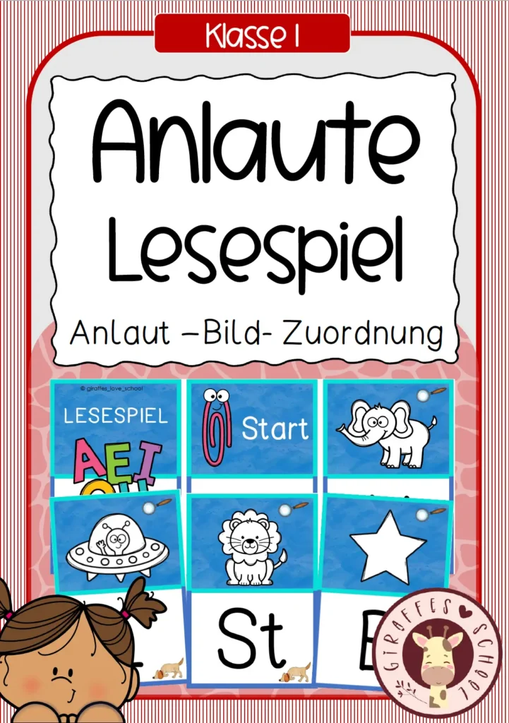Lesespiel zum Üben von Anlauten in Klasse 1