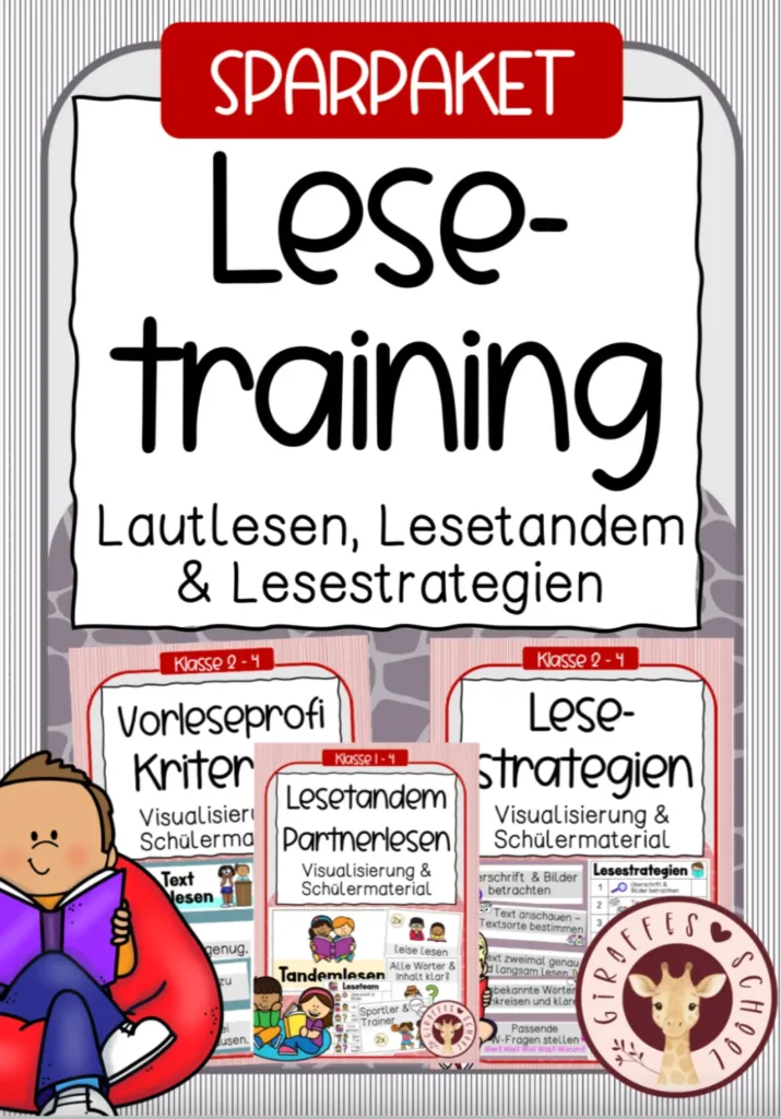 Sparpaket Lesetraining mit Lautleseübungen, Lesetandem und Lesestrategien für die Grundschule