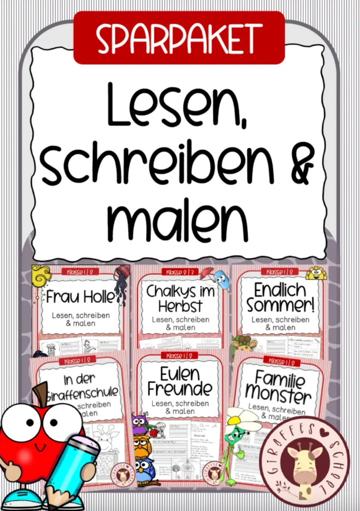 Sparpaket Lesen, schreiben und malen mit Lesematerialien für die Grundschule